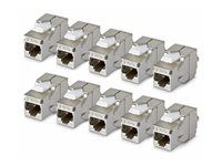Konektor keystone - tienený, 180°, toolless - CAT 6a - STP - RJ-45 - strieborná - kompatibilný s TAA (balenie 10)