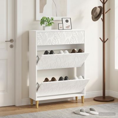 vidaXL Skriňa na topánky DELFT 78 x 24 x 103 cm Kompozitné drevo Biela