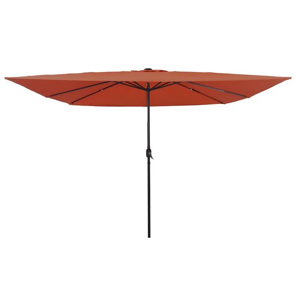 vidaXL Záhradný slnečník Tehlová 295 x 295 x 245 cm Polyester a oceľ