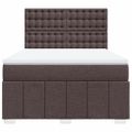 vidaXL Boxspring posteľ s matracom tmavohnedá 160x200 cm látka
