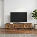 vidaXL TV skrinka 147 x 34,5 x 30 cm Dymový dub Kompozitné drevo