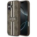 Guess 4G Printed Stripes MagSafe puzdro pre iPhone 17 hnedé