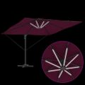 vidaXL Slnečník Bordeaux červená 286 x 284 x 270 cm Hliník a polyester