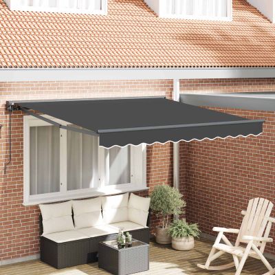 vidaXL Rám markízy Antracit 350 x 250 cm Polyester s PU povrchom