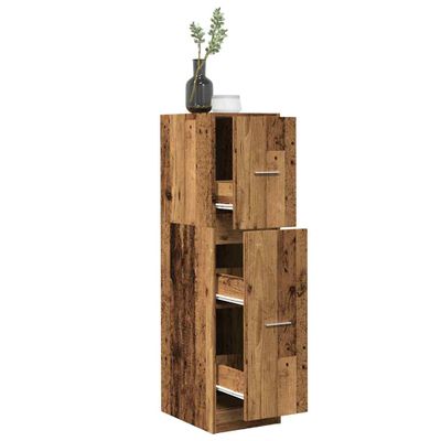 vidaXL Skrinka na lieky staré drevo 30x41x118 cm kompozitné drevo