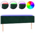 vidaXL Čelo postele s LED tmavozelené 203x16x78/88 cm zamat
