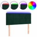 vidaXL Čelo postele s LED tmavozelené 80x5x78/88 cm zamat