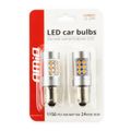 Žiarovky LED CANBUS 3030 24SMD 1156 BAU15S PY21W Amber 12V/24V