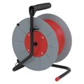 Predlžovací kábel EMOS P194252 na bubne 25 m / 4 zásuvky / červený / PVC / 230 V / 1 mm2