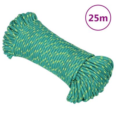 vidaXL Lodné lano zelené 5 mm 25 m polypropylén