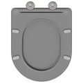 vidaXL WC sedadlo Sivá 47 x 36 x 3,4 cm Duroplast