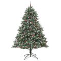 vidaXL Umelý vianočný stromček Zelená 240 cm PVC, plast a oceľ
