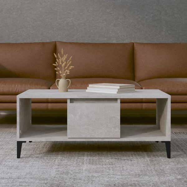 vidaXL Konferenčný stolík betónový sivý 90x50x36,5 cm spracované drevo