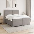 vidaXL Posteľ boxspring s matracom Sivohnedá 200 x 200 cm Látka