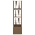 vidaXL Záhradný kvetináč s trellis Hnedá 36 x 36 x 140 cm PP