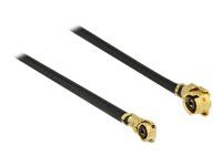 Kabel antény - MHF/U.FL zástrčka úhlový do MHF4/HSC zástrčka úhlový - 40 cm - koaxiál - černá