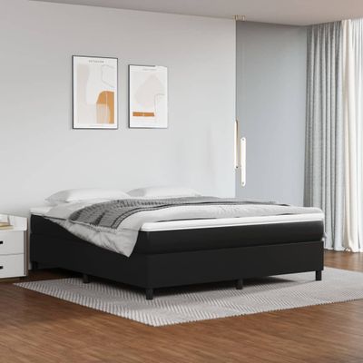 vidaXL Posteľný rám s boxspringom čierny 180x200 cm umelá koža