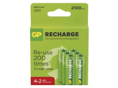 Nabíjacia batéria GP Recharge 2100 AA (HR6), 6 kusov --CENA BLISTR--