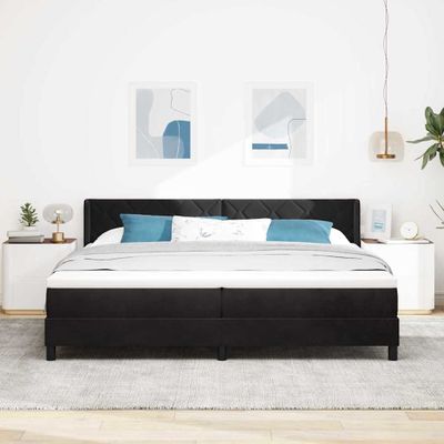 vidaXL Posteľ s pružinovým rámom Čierny 200 x 200 cm Zamat