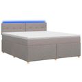 vidaXL Posteľ boxspring s matracom Sivohnedá 160 x 200 cm Látka
