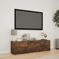 vidaXL TV skriňa s LED 140 x 34 x 40 cm Údený Dub Konštruované drevo