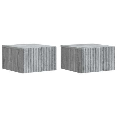 vidaXL Nástenná nočná skrinka 2 pcs Sivá sonoma 33 x 34,5 x 20 cm