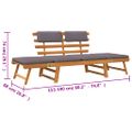 vidaXL Záhradné ležadlo s podložkami 2-v-1 190 cm, akáciový masív