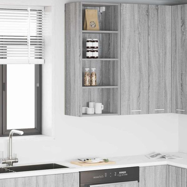 vidaXL Závesná skrinka Sivý Sonoma 40 x 29,5 x 100 cm Kompozitné drevo
