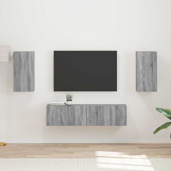 vidaXL Zostava TV skriniek 4 pcs Sivý Sonoma Kompozitné drevo