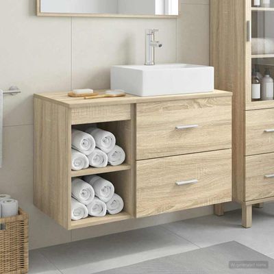 vidaXL Sada kúpeľňového nábytku 2 pcs Dub sonoma Kompozitné drevo