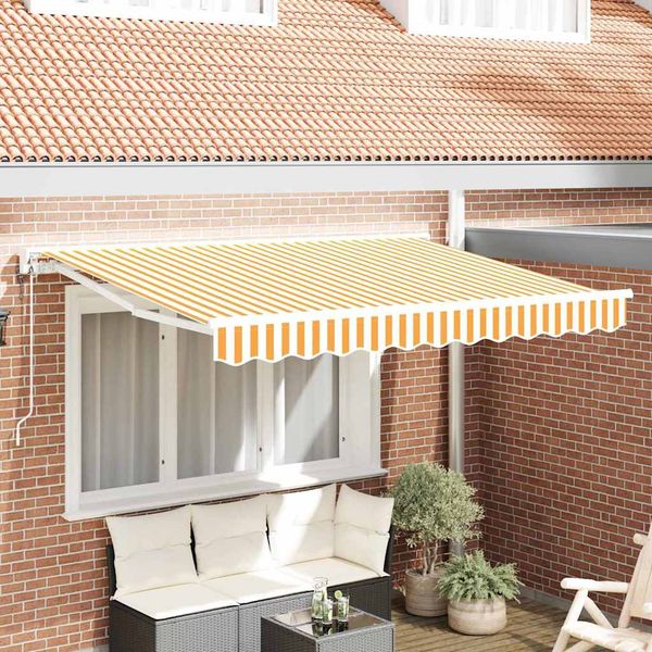 vidaXL Rám markízy Žltá a biela 250 x 200 cm Polyester s PU povrchom