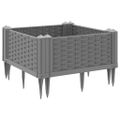 vidaXL Záhradný kvetináč s kolíkmi bledosivý 42,5x42,5x28,5 cm PP