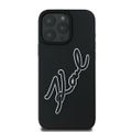 Obal Karl Lagerfeld pre iPhone 16 Pro 6,3" KLHCP16L3DRKSDLK čierny Hard 3D Rubber Bicolor Signature