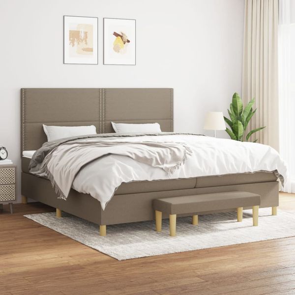 vidaXL Boxspring posteľ s matracom sivohnedý 200x200 cm látka