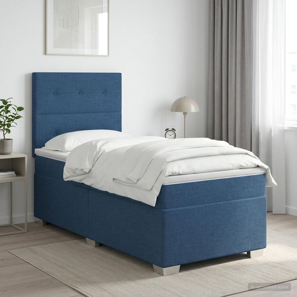 vidaXL Posteľ boxspring s matracom Modrá 80 x 200 cm Látka