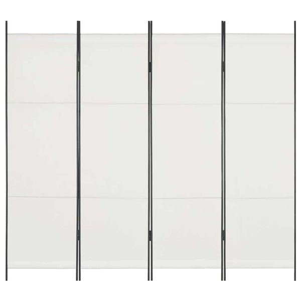 vidaXL 4-panelový paraván biely 200x180 cm