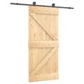 vidaXL Posuvné dvere 95 x 210 cm Masívne borovicové drevo (neupravené)