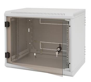 Triton 19' rozvaděč jednodílný 9U/500mm vylamovací otvor pro ventilátor RAL7035 Rozvadec, nástenný, jednodílný, 9U, 500mm, vylamovací otvor pro ventilátor, RAL7035