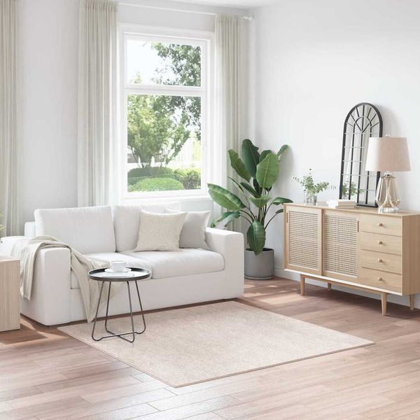 vidaXL Protišmykový Shaggy Koberec Krémová 160 x 160 cm PP
