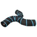 vidaXL Mačací tunel 3-cestný čierno-modrý 25 cm polyester