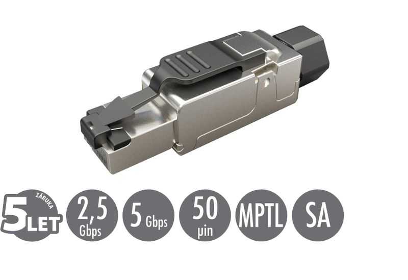 Konektor MPTL univerzálny RJ45 CAT5E STP samorezný SXRJ45-5E-STP-BK-SA