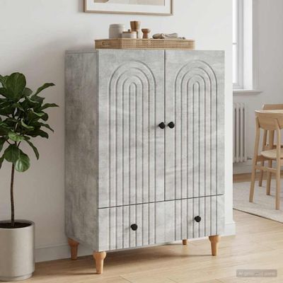 vidaXL Servírovacia skriňa Betónovo sivá 66 x 34,5 x 95 cm