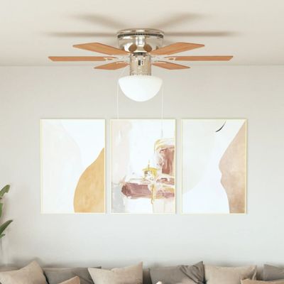 vidaXL Ozdobný stropný ventilátor s osvetlením, 82 cm bledohnedý