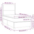 vidaXL Posteľ boxsping s matracom a LED krémová 90x190 cm látka