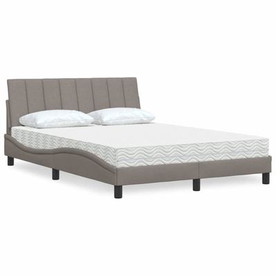 vidaXL Posteľ s matracom Hanko sivohnedá 120x200 cm látka