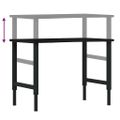 vidaXL pracovný stôl tmavohnedý 100x60x(71,5-98) cm masívny dub