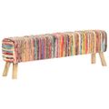 vidaXL Lavička 160 cm viacfarebná chindi látková