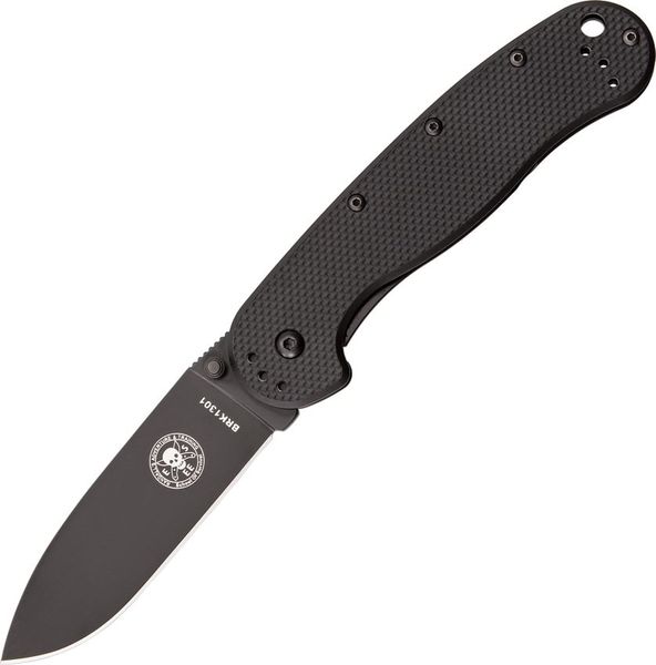 ESEE BRK1301B Avispa vreckový outdoorový nôž 8,9 cm, celočierna, GRN