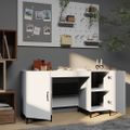 vidaXL Stôl biely 140x50x75 cm spracované drevo