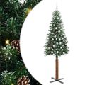 vidaXL Úzky vianočný stromček s 300 LED-i so stojanom Zelená 210 cm